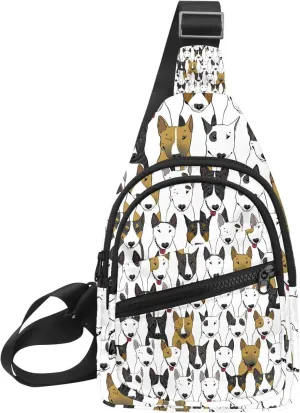 Fanny Pack Cross Body Bag for Outdoors Hiking Traveling, Colorful Bull Dogs