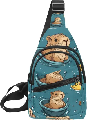 Fanny Pack Cross Body Bag for Outdoors Hiking Traveling, Guinea Pigs