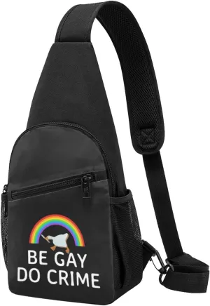 Fashion One-Shoulder Bag Be Gay do Crime Anti-Theft Crossbody Shoulder Chest Bag