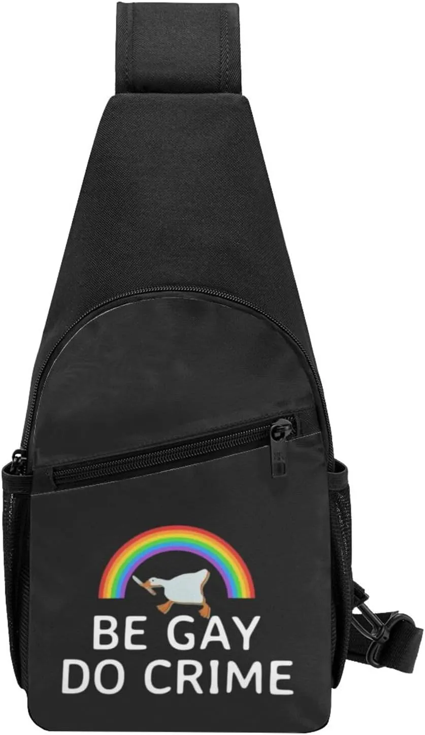 Fashion One-Shoulder Bag Be Gay do Crime Anti-Theft Crossbody Shoulder Chest Bag