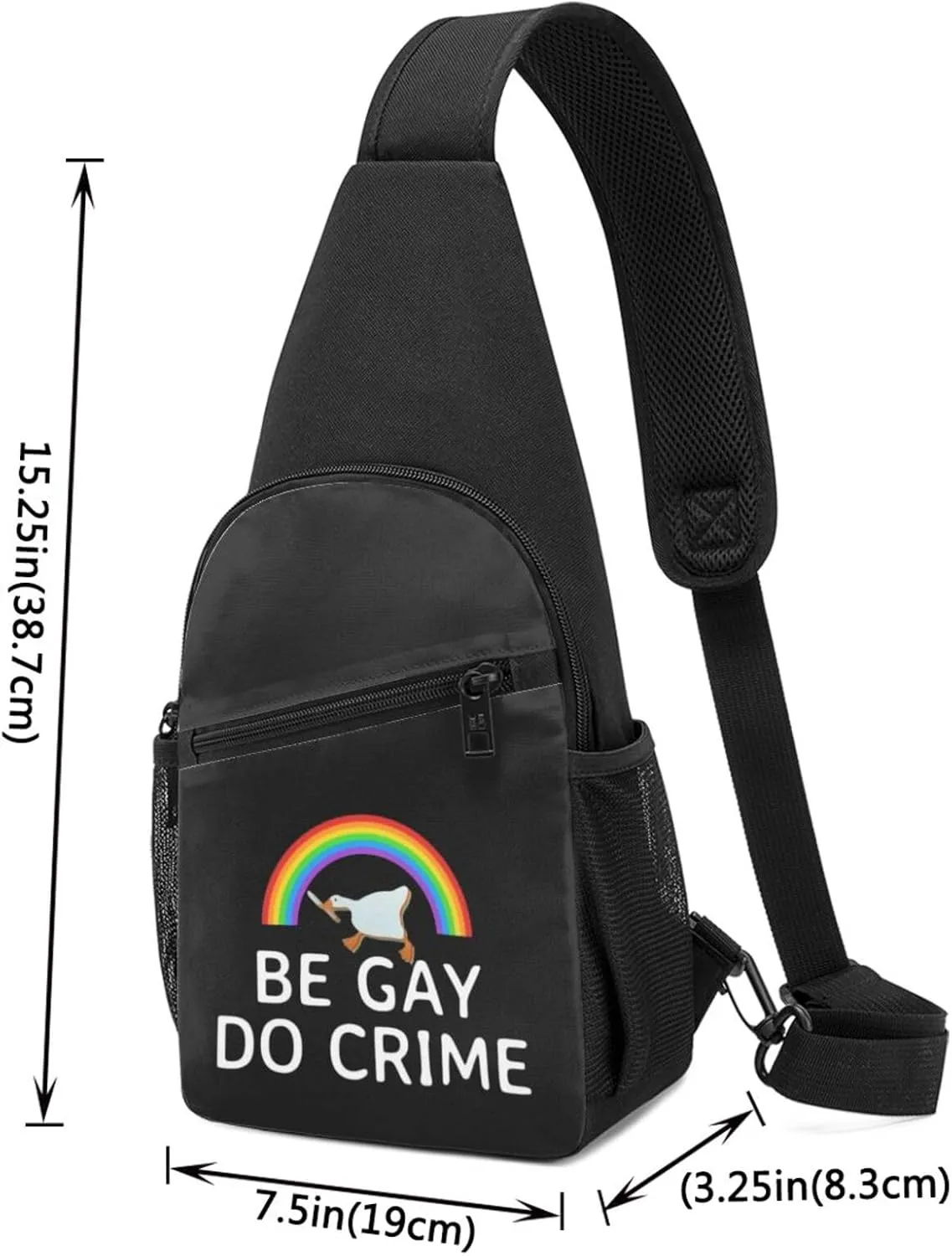 Fashion One-Shoulder Bag Be Gay do Crime Anti-Theft Crossbody Shoulder Chest Bag