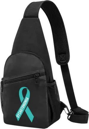 Fashion One-Shoulder Bag Dysautonomia Awareness Anti-Theft Crossbody Shoulder Chest Bag, Black
