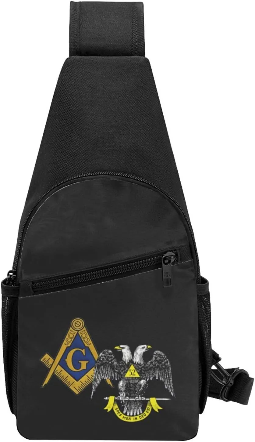 Fashion One-Shoulder Bag Freemasonry and Scottish Rite Anti-Theft Crossbody Shoulder Chest Bag