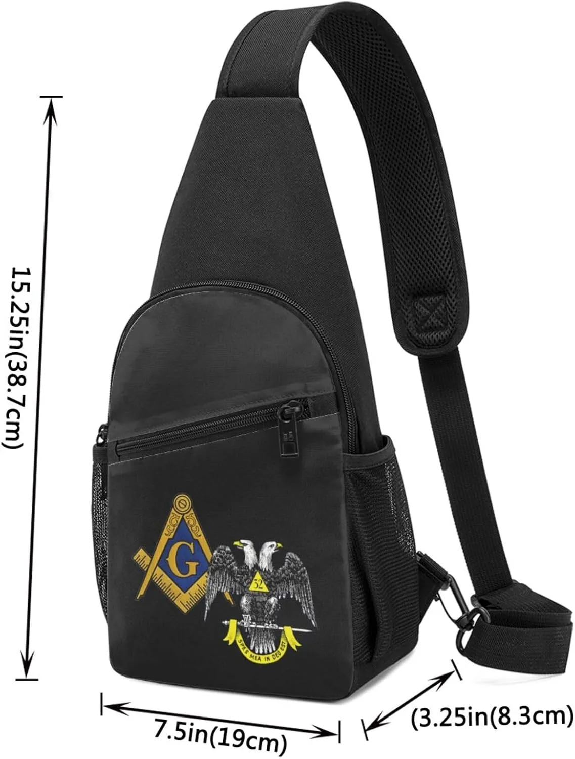 Fashion One-Shoulder Bag Freemasonry and Scottish Rite Anti-Theft Crossbody Shoulder Chest Bag