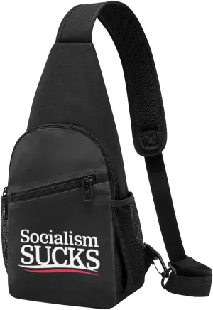 Fashion One-Shoulder Bag Socialism Sucks Anti-Theft Crossbody Shoulder Chest Bag