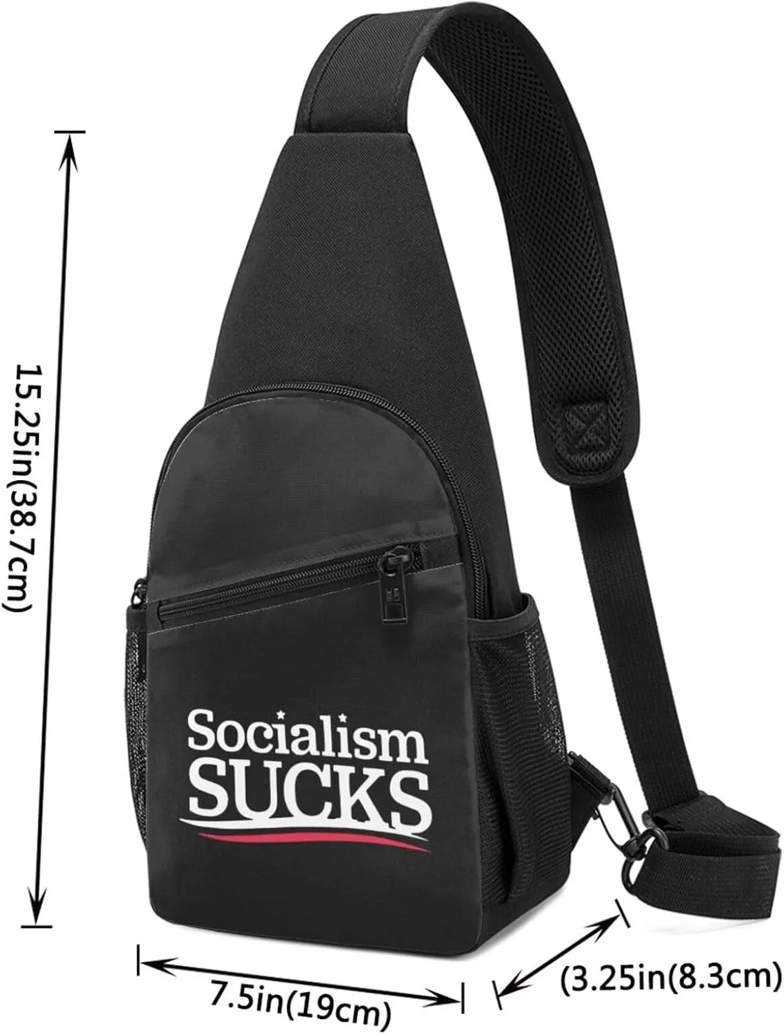Fashion One-Shoulder Bag Socialism Sucks Anti-Theft Crossbody Shoulder Chest Bag