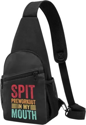 Fashion One-Shoulder Bag Spit Preworkout in My Mouth Anti-Theft Crossbody Shoulder Chest Bag