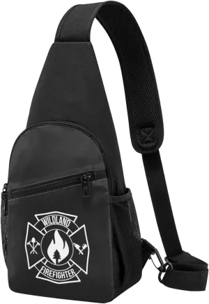 Fashion One-Shoulder Bag Wildland Firefighter Maltese Cross Anti-Theft Crossbody Shoulder Chest Bag