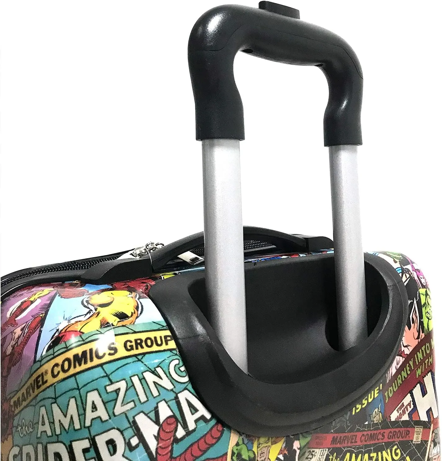 Fast Forward Marvel Comic Heroes Hard-Sided Tween Spinner Luggage, 20 Inches Carry-On Travel Trolley Marvel Suitcase for Kids
