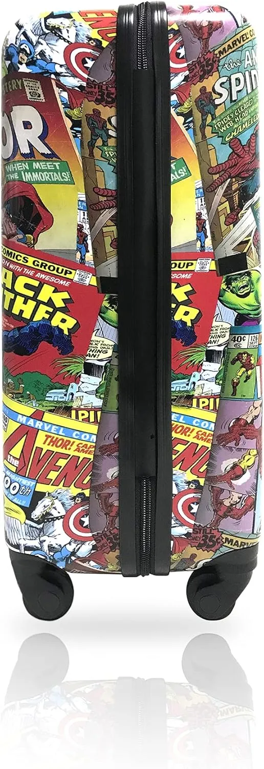 Fast Forward Marvel Comic Heroes Hard-Sided Tween Spinner Luggage, 20 Inches Carry-On Travel Trolley Marvel Suitcase for Kids