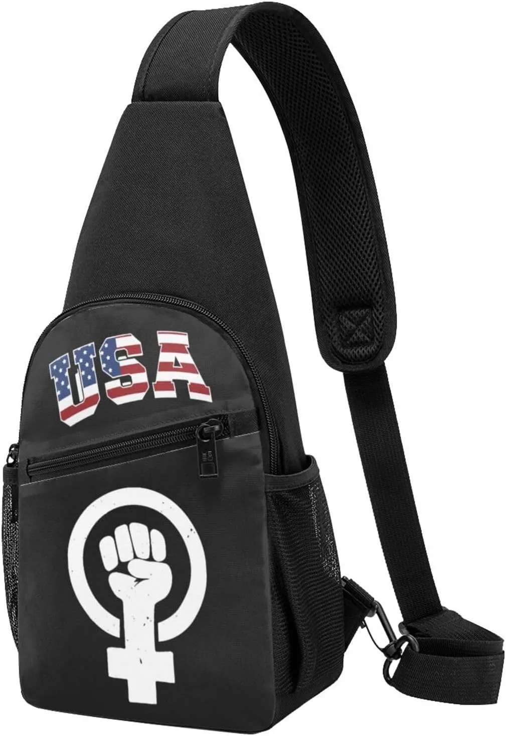 Feminist Fist Garden,Casual one-shoulder crossbody chest bag, fashionable crossbody chest bag