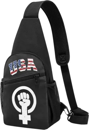 Feminist Fist Garden,Casual one-shoulder crossbody chest bag, fashionable crossbody chest bag