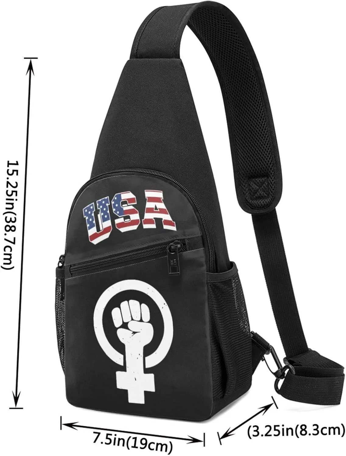 Feminist Fist Garden,Casual one-shoulder crossbody chest bag, fashionable crossbody chest bag