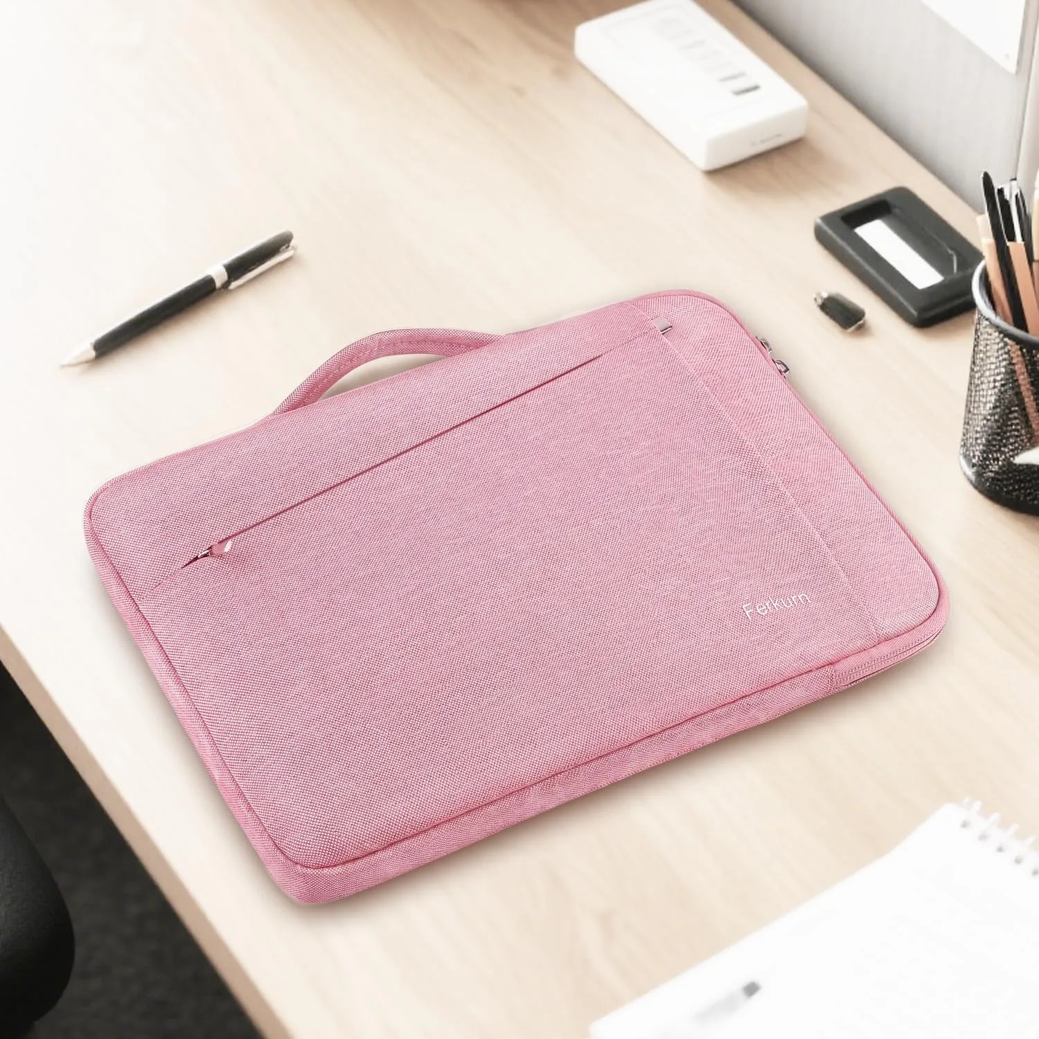 Ferkurn Laptop Case Sleeve for Men Women Chromebook Case Compatible with MacBook Air/Pro Lenovo Surface HP Dell ASUS Acer, 14 inch, Pink