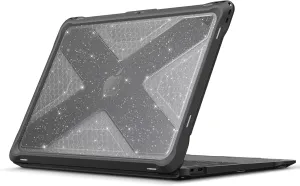 Fintie Case for MacBook Air 13 Inch A2337 (M1) / A2179 / A1932 (2018-2021 2022 Release) - Heavy Duty Hard Shell Cover with TPU Bumper for MacBook Air 13 Retina Display with Touch ID (Glittering Clear)