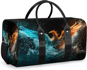Fire Phoenix Travel Bag for Men Women, Gym Duffle Bags for Travel, Carry On Luggage Bag, Weekender Overnight Workout Bags
