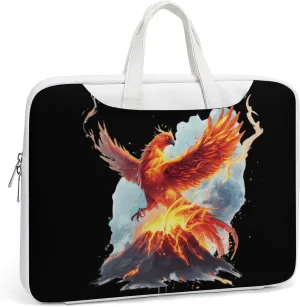 Fire Phoenixes Volcanoes Eruption Laptop Sleeve Bag Protective Case Handbag With Shoulder Strap for Computer 10-17 Inch