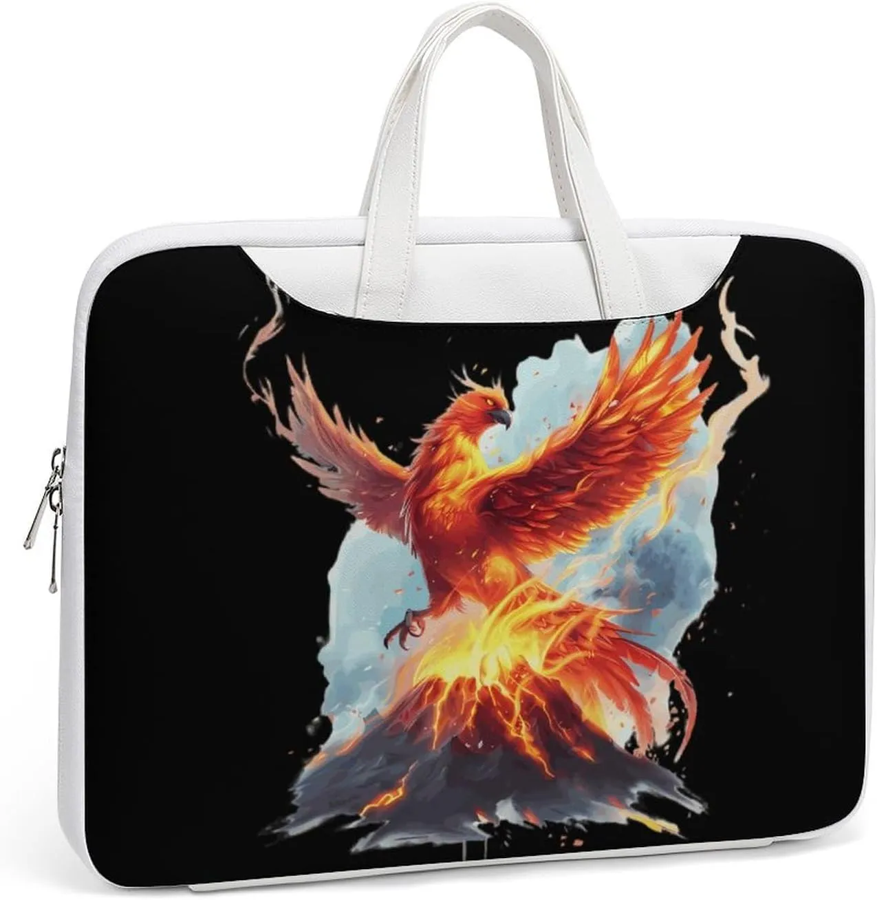 Fire Phoenixes Volcanoes Eruption Laptop Sleeve Bag Protective Case Handbag With Shoulder Strap for Computer 10-17 Inch