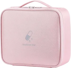 First Aid Bag, Medical Kits Bag Cute, Waterproof Emergency First Aid Kit for Survival, Empty First Aid Bags Medicine Bags Organizer Storage for Women（Pink）, 10.3 * 4 * 9 Inch