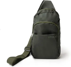 FITKICKS Hideaway Packable Sling Bag, Cross-body Bag for Men and Women, Green