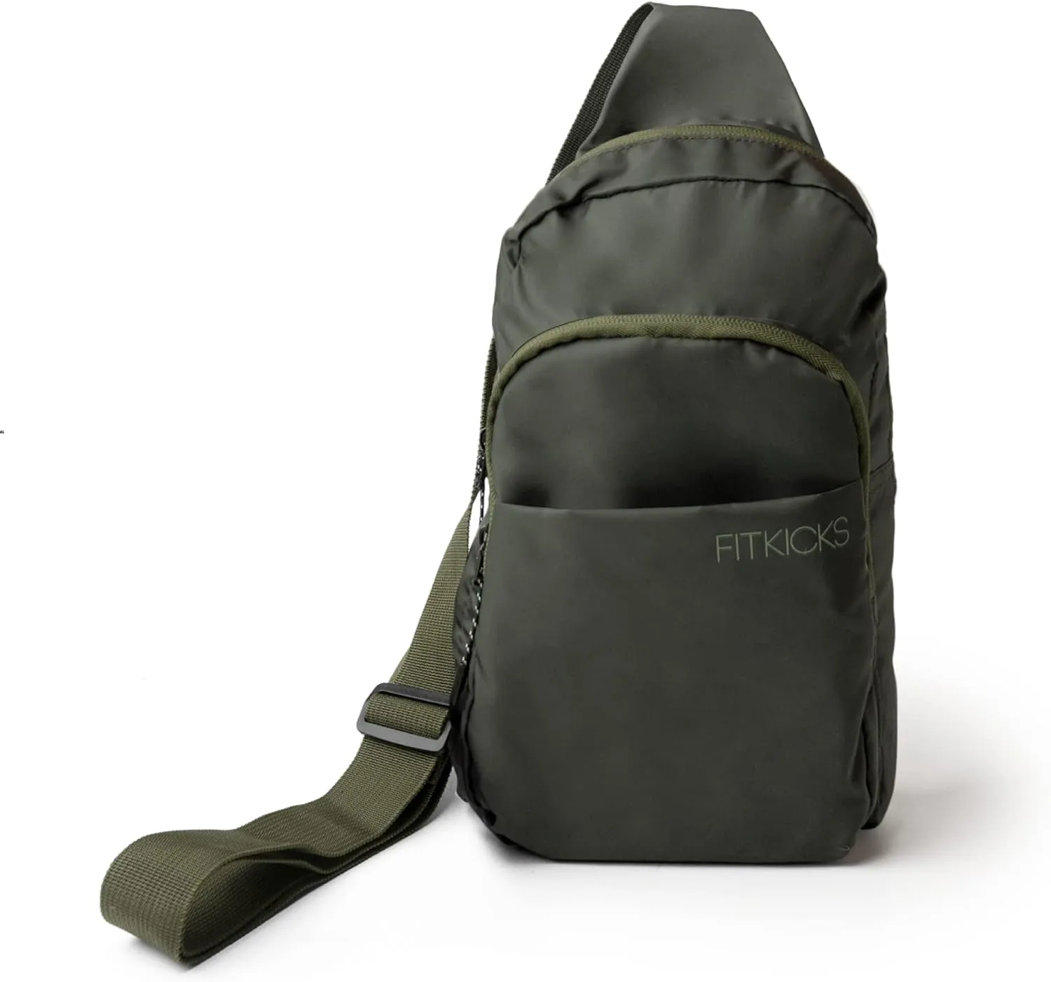 FITKICKS Hideaway Packable Sling Bag, Cross-body Bag for Men and Women, Green