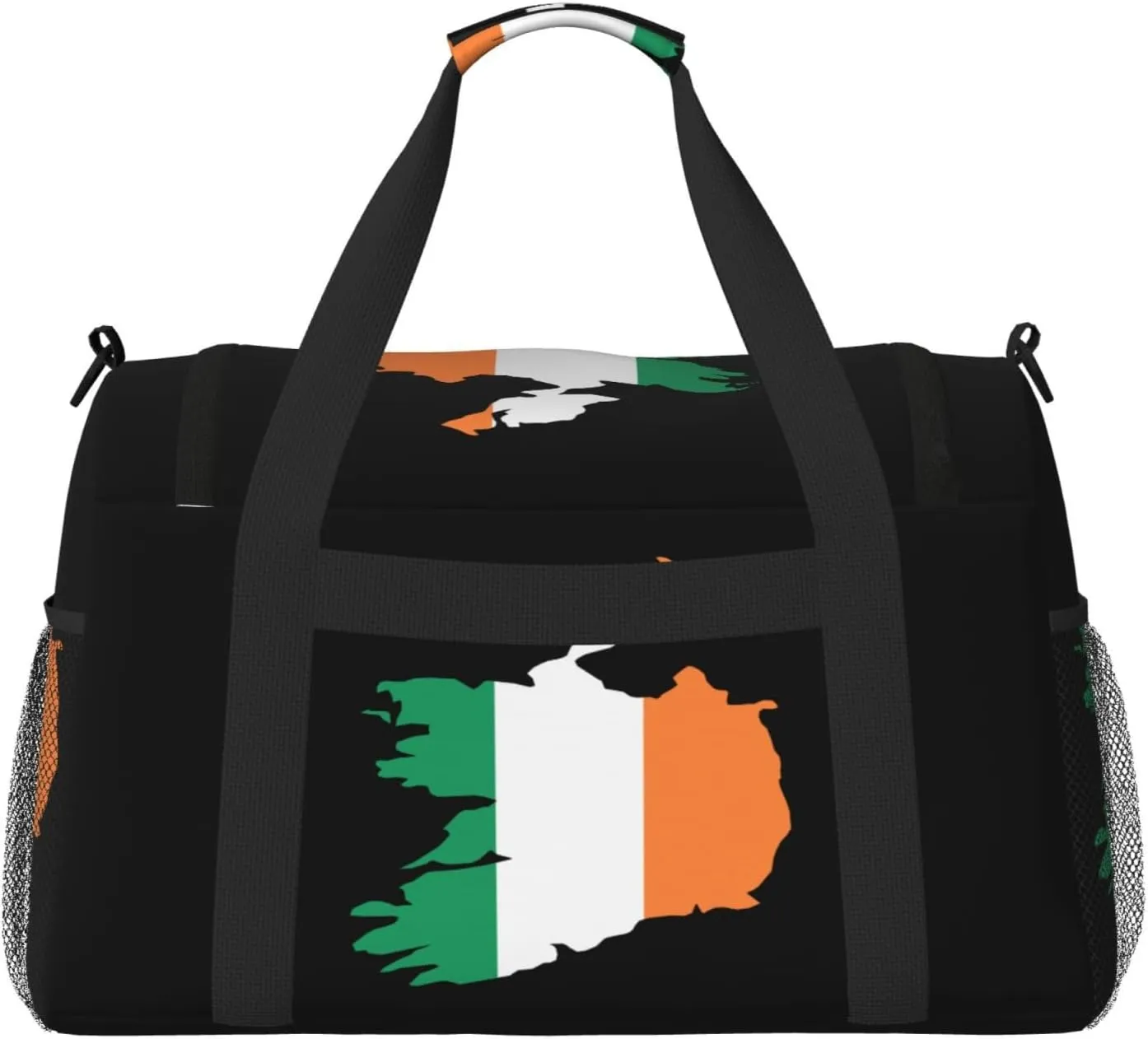 Flag Map Of Ireland Travel Duffel Bag Large Foldable Waterproof Overnight Bag For Beach Swim Bags Pool Sports Gym