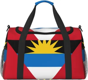 Flag Of Antigua Barbuda Travel Duffel Bag Large Foldable Waterproof Overnight Bag For Beach Swim Bags Pool Sports Gym
