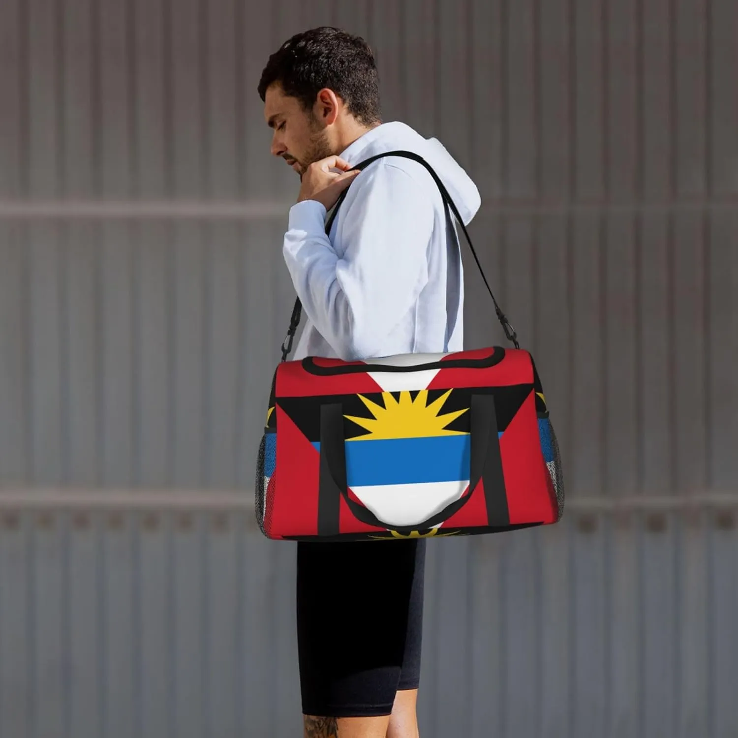 Flag Of Antigua Barbuda Travel Duffel Bag Large Foldable Waterproof Overnight Bag For Beach Swim Bags Pool Sports Gym