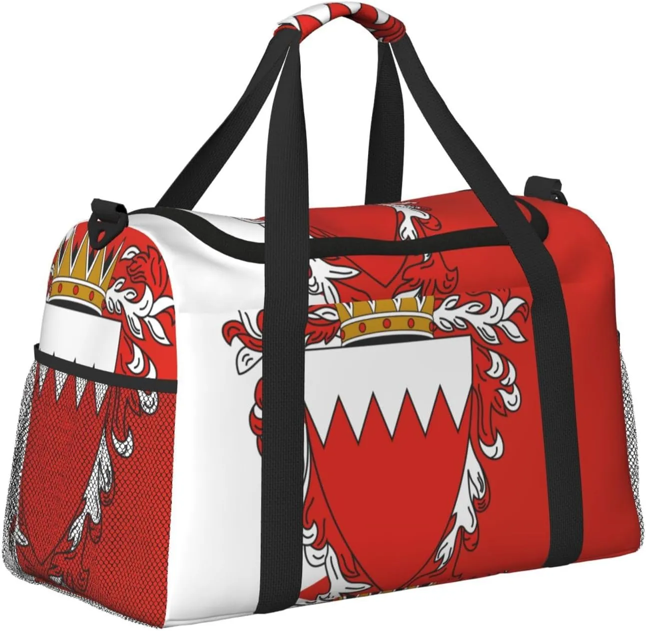 Flag Of Bahrain Travel Duffel Bag Large Foldable Waterproof Overnight Bag For Beach Swim Bags Pool Sports Gym