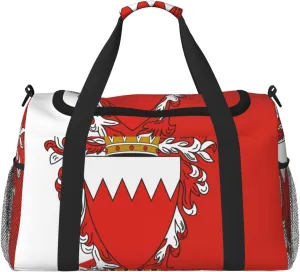 Flag Of Bahrain Travel Duffel Bag Large Foldable Waterproof Overnight Bag For Beach Swim Bags Pool Sports Gym
