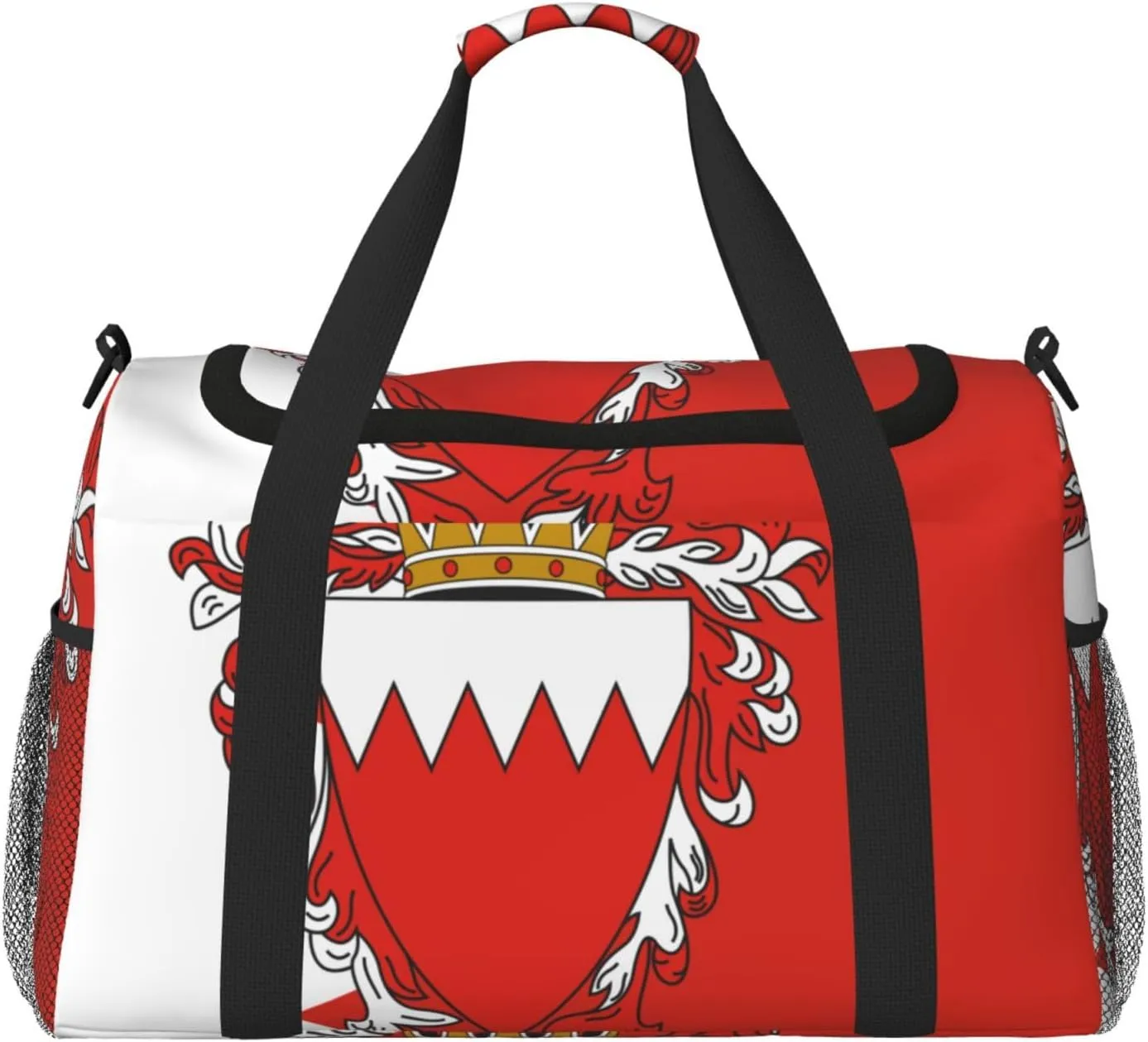 Flag Of Bahrain Travel Duffel Bag Large Foldable Waterproof Overnight Bag For Beach Swim Bags Pool Sports Gym