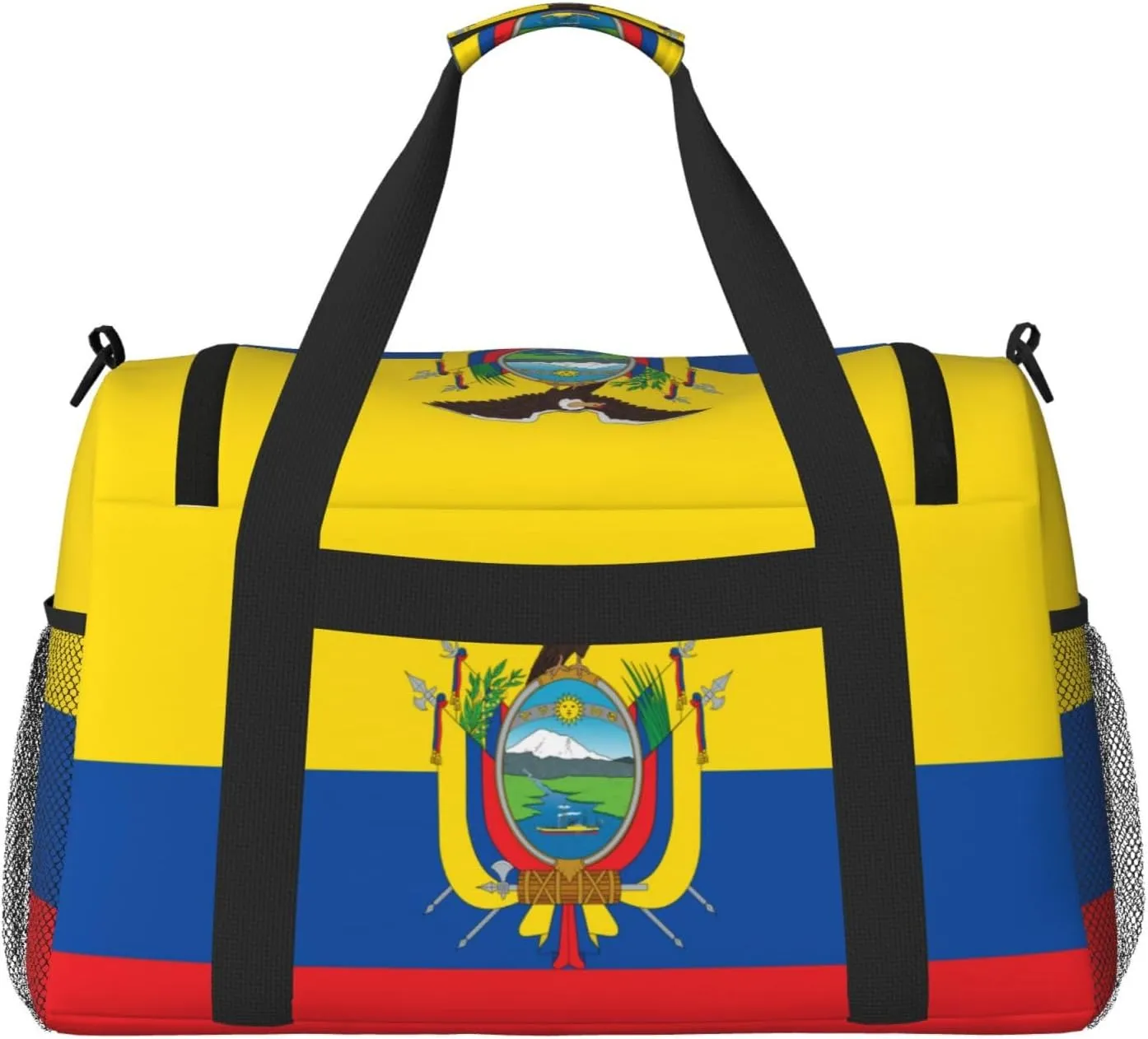 Flag Of Ecuador Travel Duffel Bag Large Foldable Waterproof Overnight Bag For Beach Swim Bags Pool Sports Gym