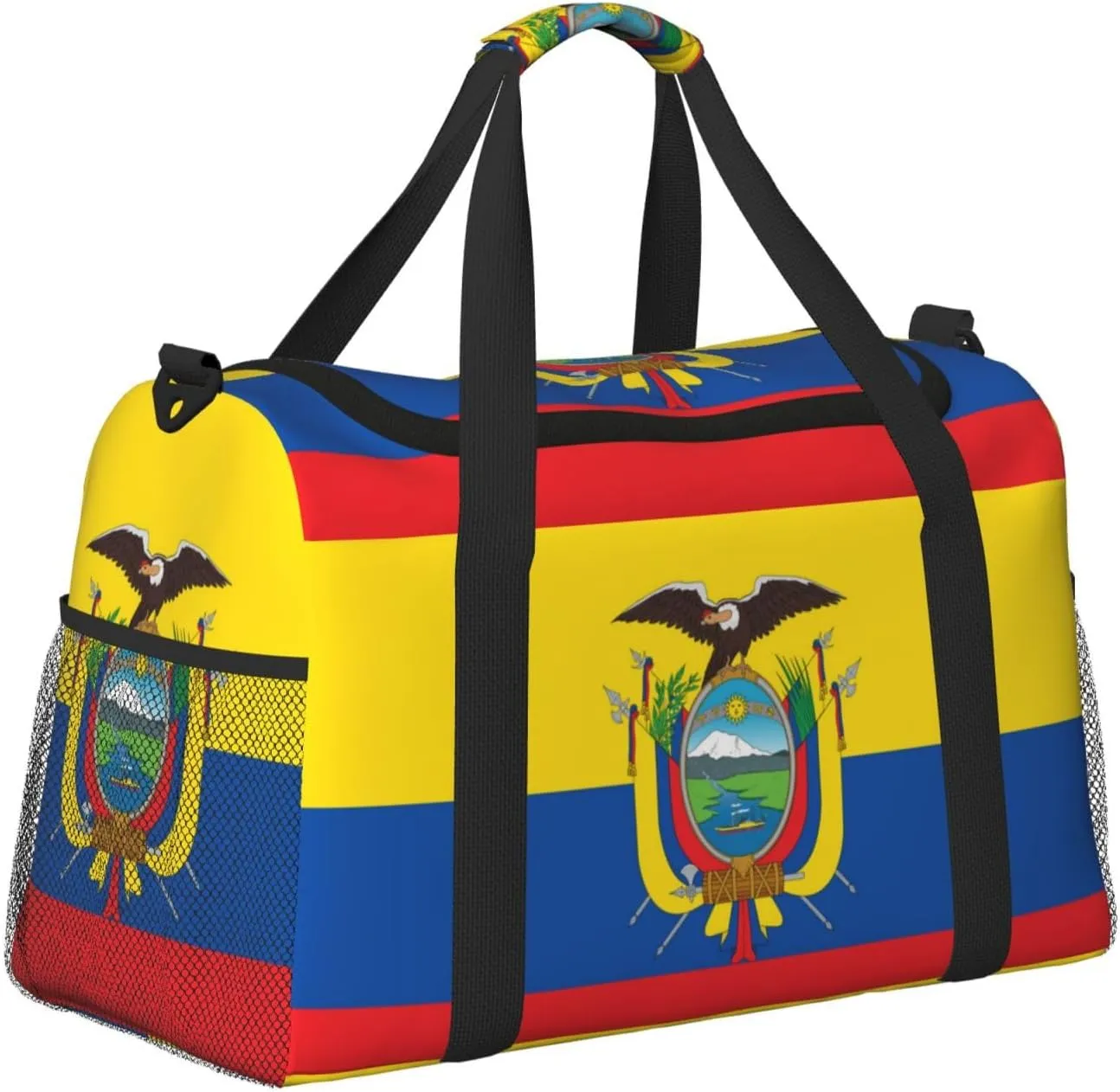 Flag Of Ecuador Travel Duffel Bag Large Foldable Waterproof Overnight Bag For Beach Swim Bags Pool Sports Gym