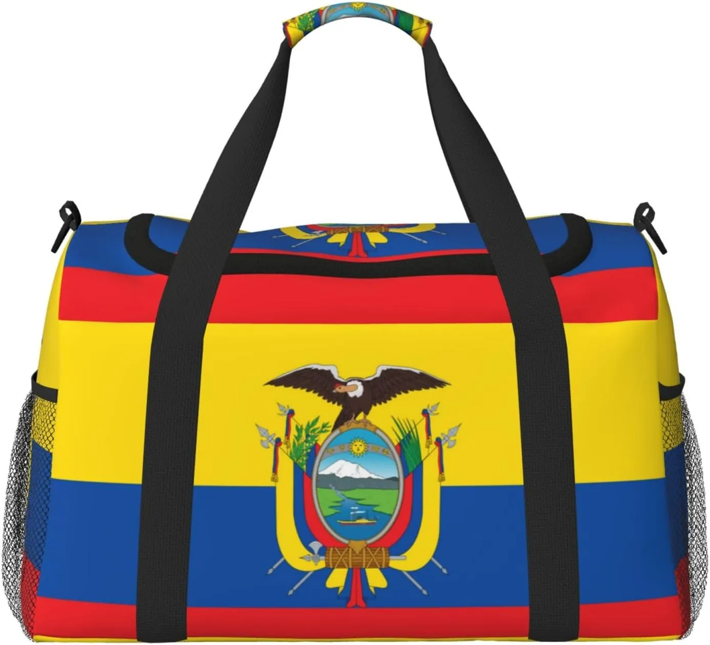Flag Of Ecuador Travel Duffel Bag Large Foldable Waterproof Overnight Bag For Beach Swim Bags Pool Sports Gym