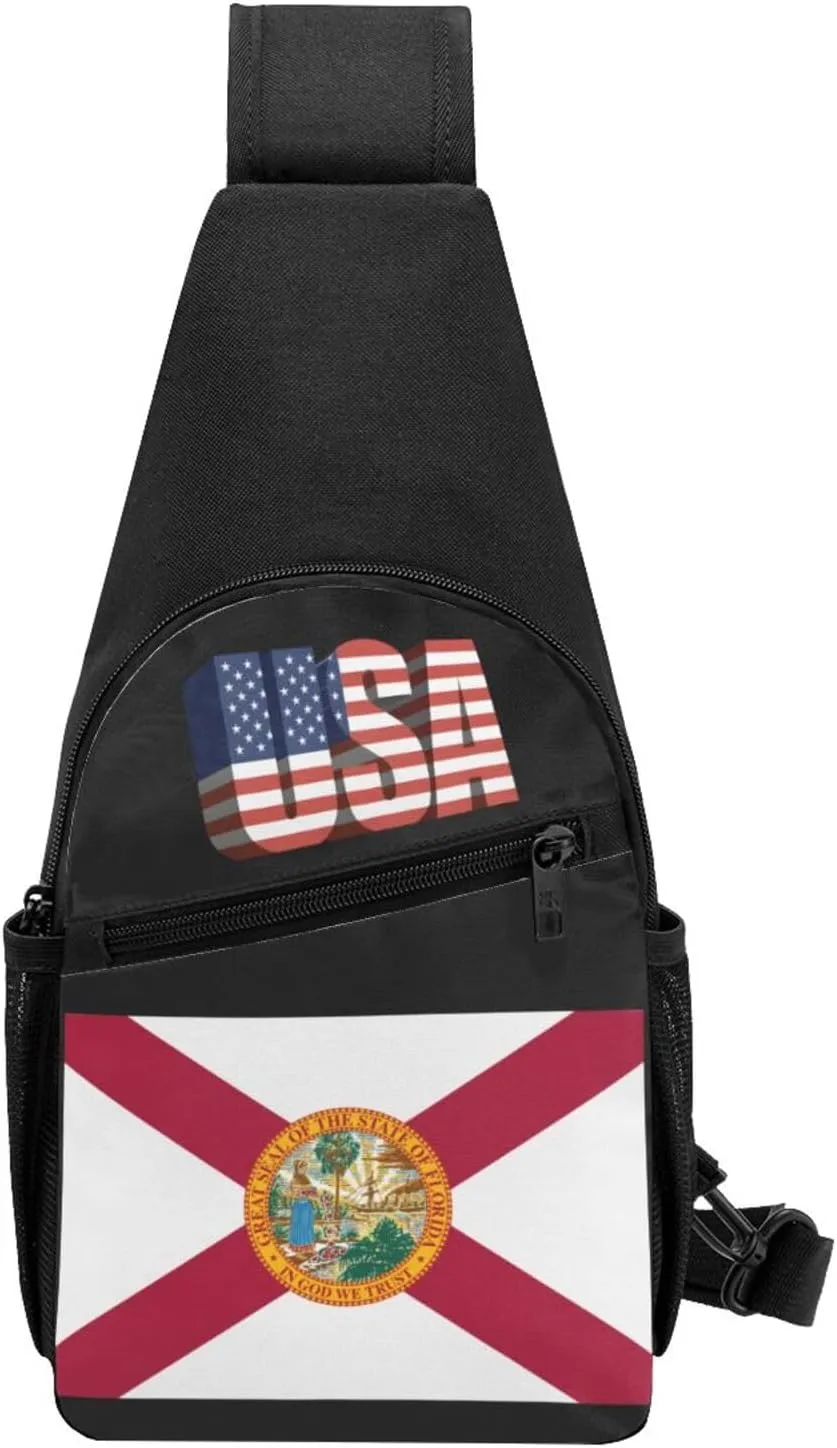 Flag of Florida，Fashion One-Shoulder Bag，Anti-Theft Crossbody Shoulder Chest Bag