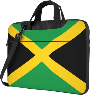 Flag Of Jamaica Print Laptop Adjustable Shoulder Strap With Handle Accessory Pocket For Men Women