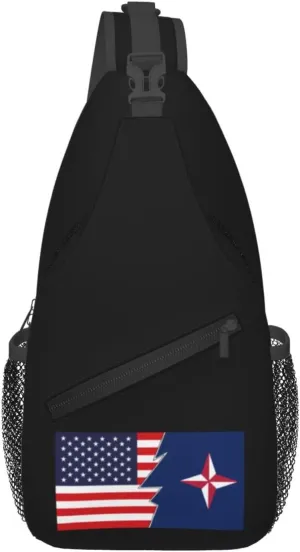Flag Of Jennings, Missouri (1964-1996) And America Crossbody Bags For Women Men Chest Backpack Gym Shoulder Bag Travel Outdoor Sports Casual Crossbody Bags