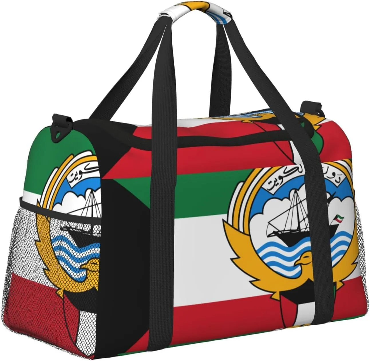 Flag Of Kuwait Travel Duffel Bag Large Foldable Waterproof Overnight Bag For Beach Swim Bags Pool Sports Gym