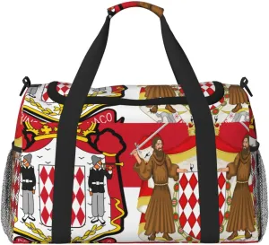Flag Of Monaco Travel Duffel Bag Large Foldable Waterproof Overnight Bag For Beach Swim Bags Pool Sports Gym