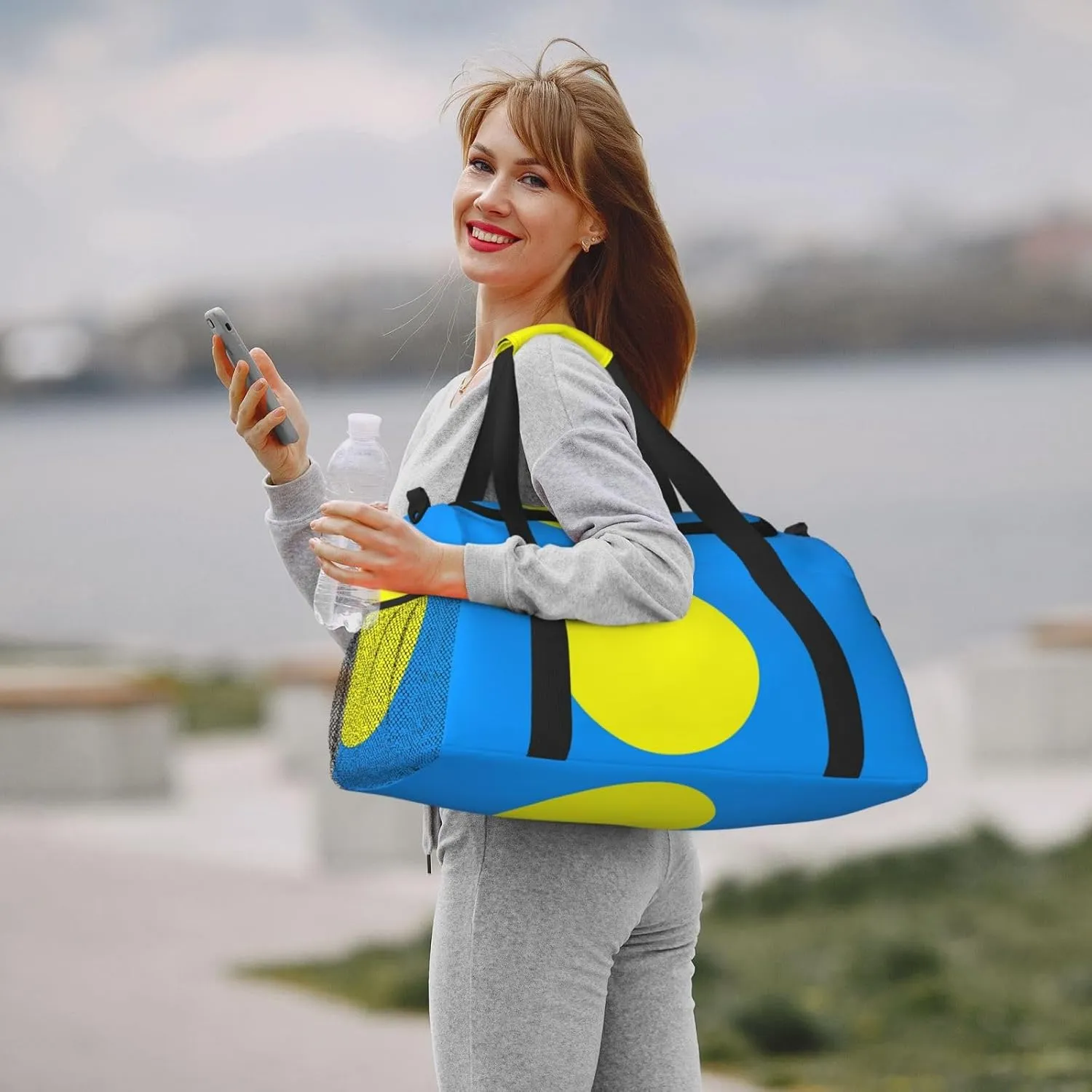 Flag Of Palau Travel Duffel Bag Large Foldable Waterproof Overnight Bag For Beach Swim Bags Pool Sports Gym
