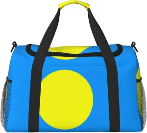 Flag Of Palau Travel Duffel Bag Large Foldable Waterproof Overnight Bag For Beach Swim Bags Pool Sports Gym