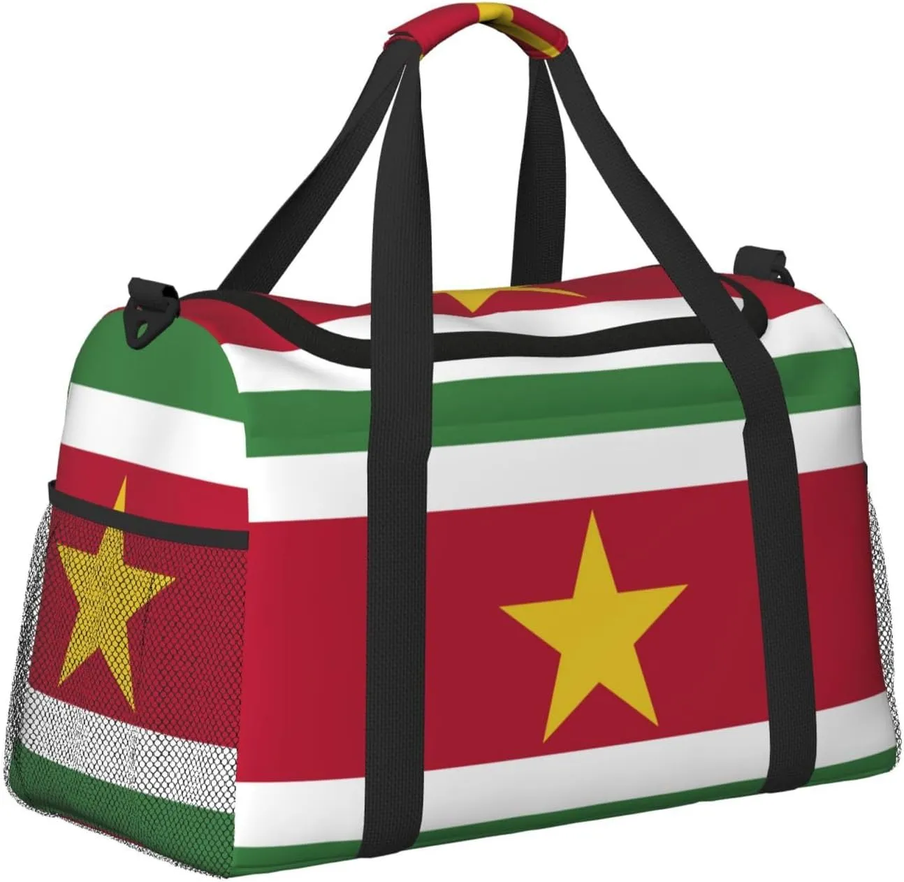 Flag Of Suriname Travel Duffel Bag Large Foldable Waterproof Overnight Bag For Beach Swim Bags Pool Sports Gym