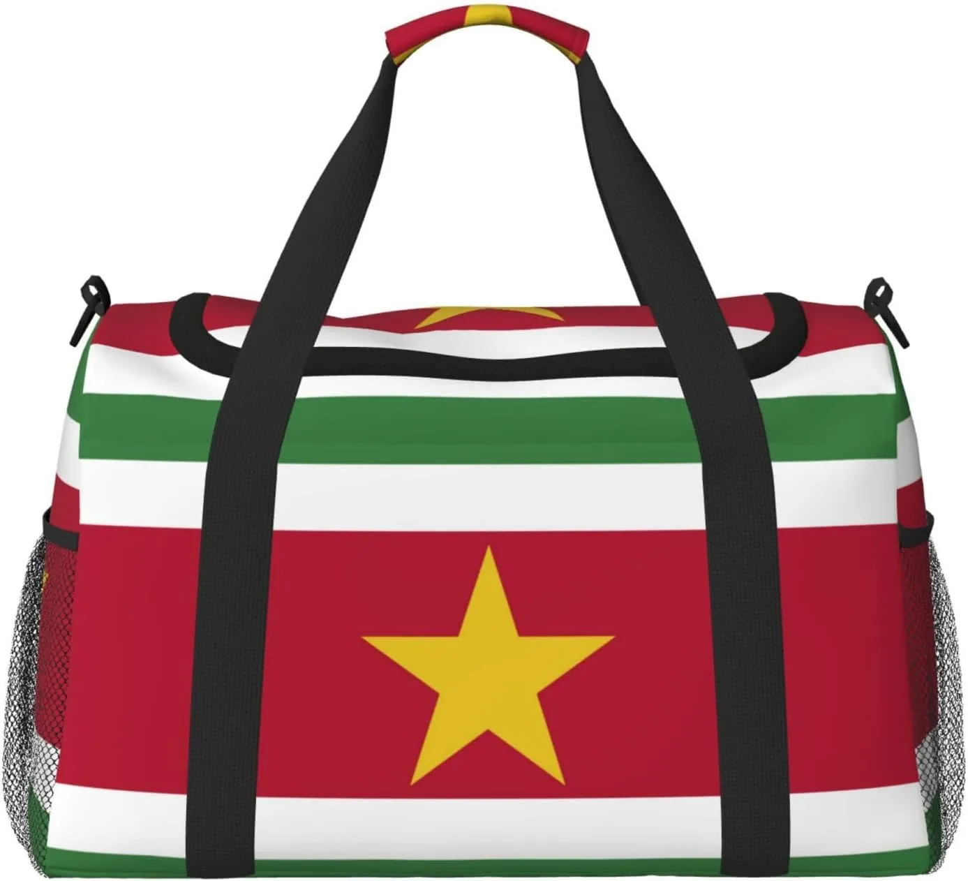 Flag Of Suriname Travel Duffel Bag Large Foldable Waterproof Overnight Bag For Beach Swim Bags Pool Sports Gym