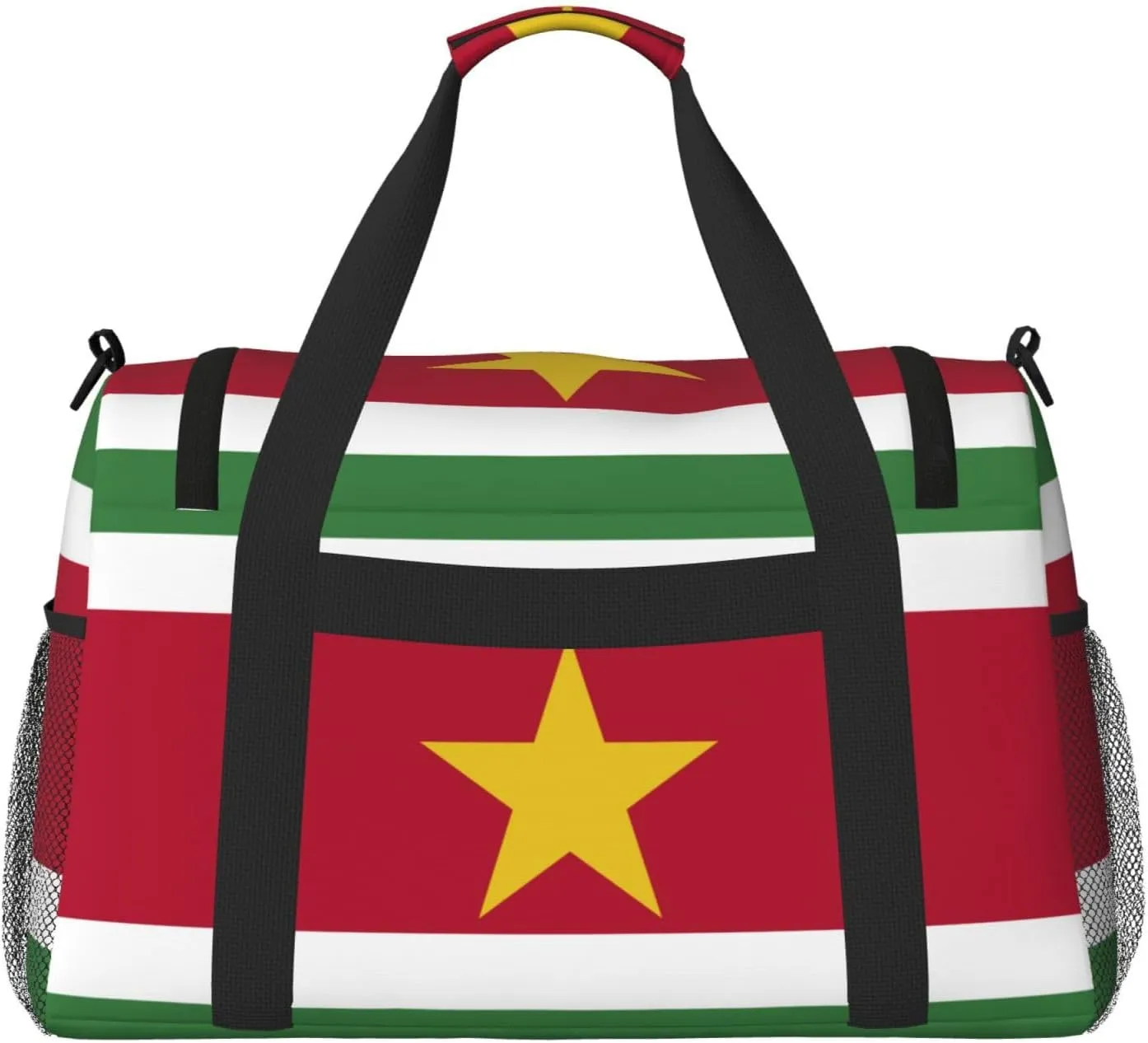 Flag Of Suriname Travel Duffel Bag Large Foldable Waterproof Overnight Bag For Beach Swim Bags Pool Sports Gym