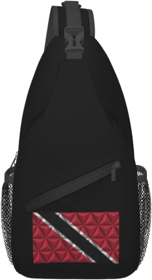 Flag of Trinidad and Tobago With Polygonal Effects Crossbody Bags For Women Men Chest Backpack Gym Shoulder Bag Travel Outdoor Sports Casual Crossbody Bags