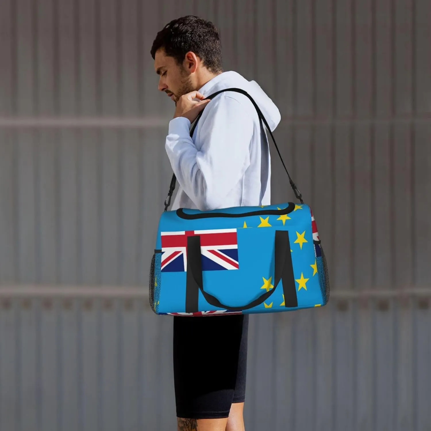 Flag Of Tuvalu Travel Duffel Bag Large Foldable Waterproof Overnight Bag For Beach Swim Bags Pool Sports Gym