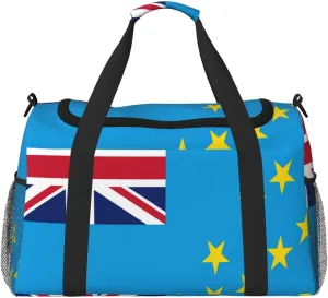Flag Of Tuvalu Travel Duffel Bag Large Foldable Waterproof Overnight Bag For Beach Swim Bags Pool Sports Gym