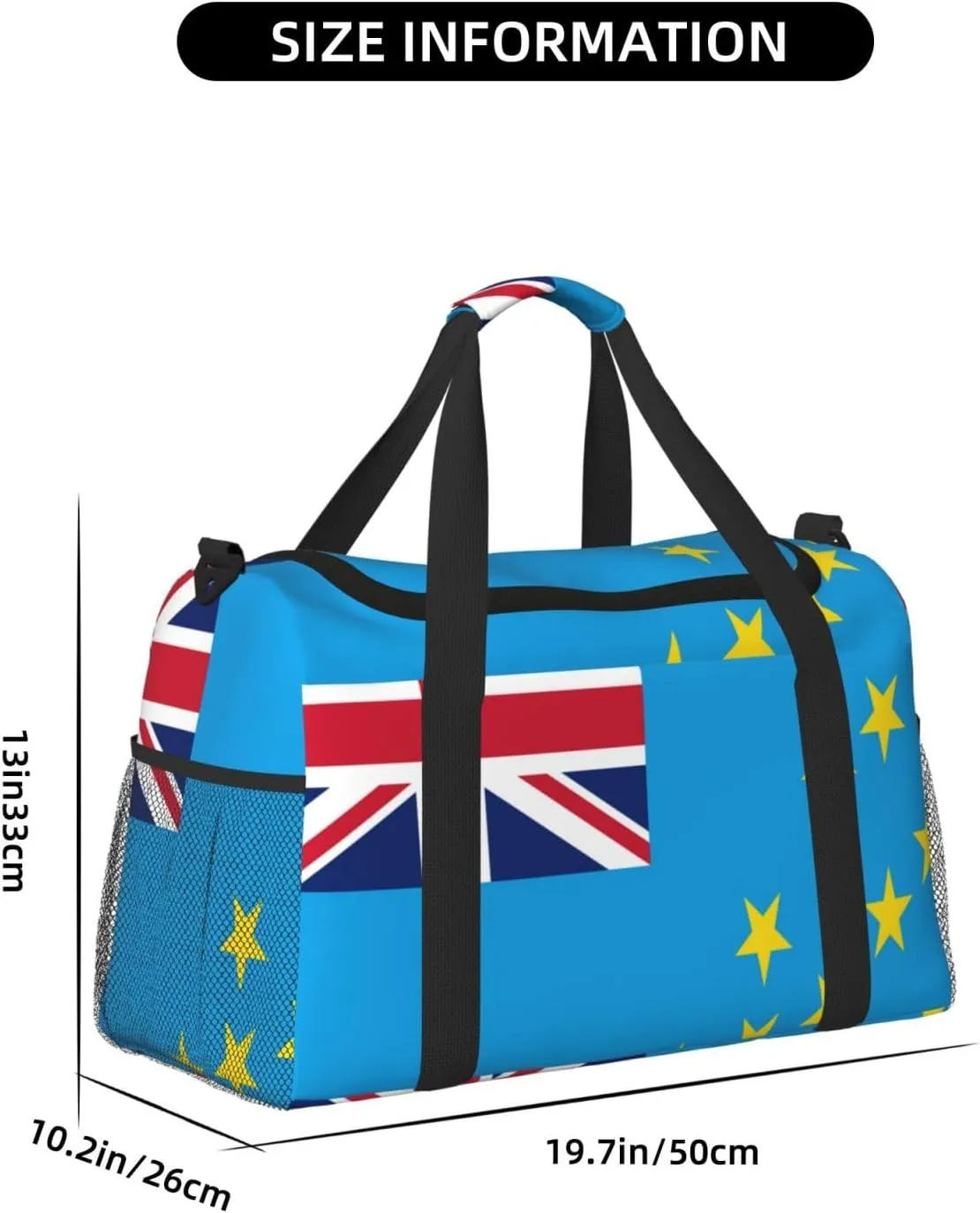 Flag Of Tuvalu Travel Duffel Bag Large Foldable Waterproof Overnight Bag For Beach Swim Bags Pool Sports Gym