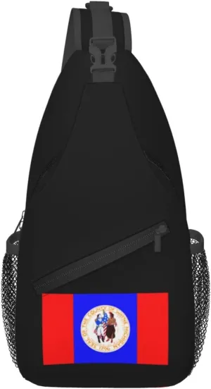 Flag Of Wayne County, Michigan Crossbody Bags For Women Men Chest Backpack Gym Shoulder Bag Travel Outdoor Sports Casual Crossbody Bags