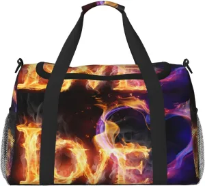 Flame Love Travel Duffel Bag Large Foldable Waterproof Overnight Bag For Beach Swim Bags Pool Sports Gym